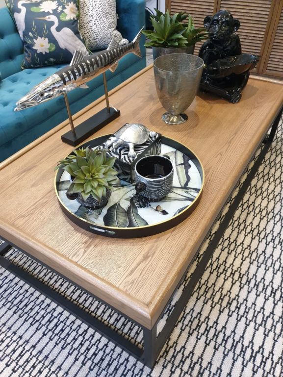 Wrought iron and sales wood coffee table